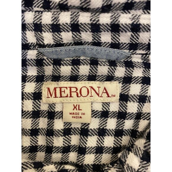 Merona Women's Tunic Shirt Size XL Checked Long Sleeves Buttons Two Pockets GUC - Picture 3 of 10